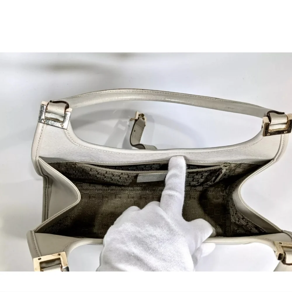 🔥 Vintage GUCCI Jackie Hand Bag 🔥 In Dove Grey Leather - Picture 13 of 14